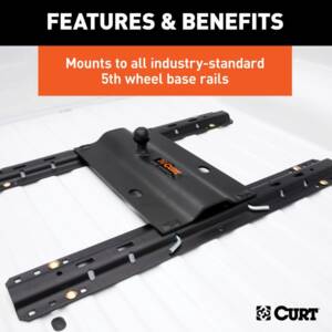 Curt Bent Plate 5th Wheel Rail Gooseneck Hitch w/ 2-5/16