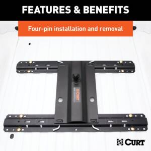 Curt Bent Plate 5th Wheel Rail Gooseneck Hitch w/ 2-5/16