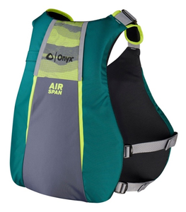 Onyx Outdoor Airspan Angler Paddling Kayak Life Vest, Green/Gray, XS/S  • 123200-400-020-23