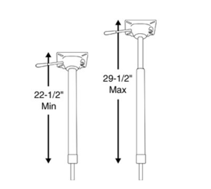 Springfield Marine KingPin Thread Power-Rise Stand-Up Adjustable Post, 23-1/4″ to 29-1/2″  • 1632013-A