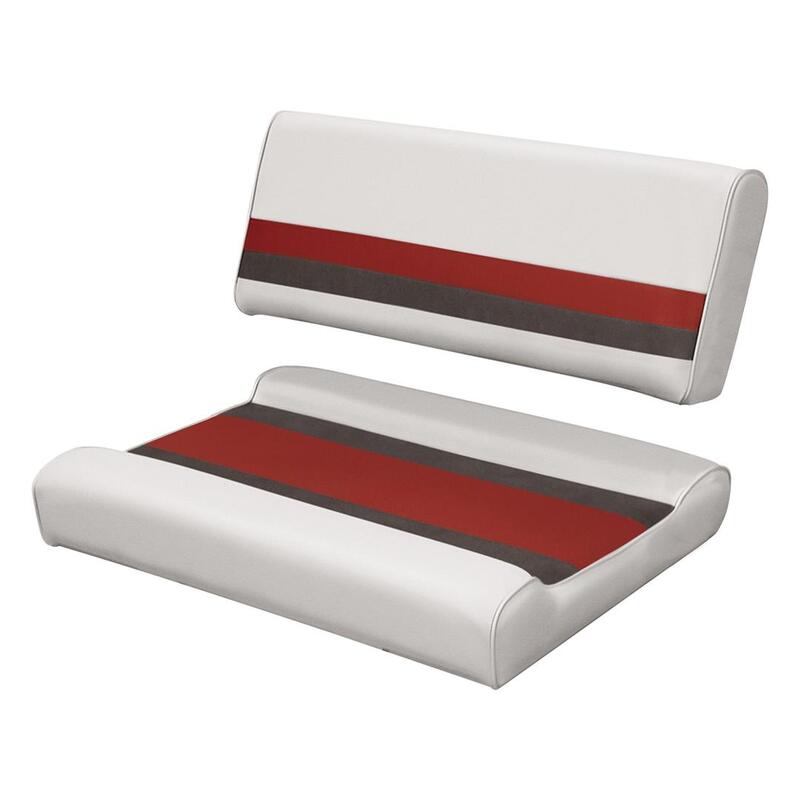 Wise Deluxe Series Pontoon Flip-Flop Seat Cushion Seat, White/Red/Charcoal  • 8WD125FF-1009