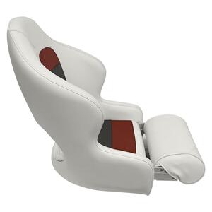 Wise Deluxe Series Pontoon Bucket Seat w/ Flip Up Bolster, White • Red • Charcoal  • 8WD3315-1009