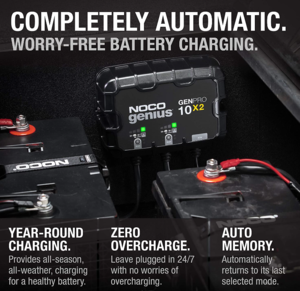 Noco 2-Bank, 20-Amp On-Board Battery Charger, Battery Maintainer, and Battery Desulfator  • GENPRO10X2