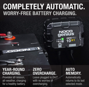 Noco 1-Bank, 10-Amp On-Board Battery Charger, Battery Maintainer, and Battery Desulfator  • GENPRO10X1