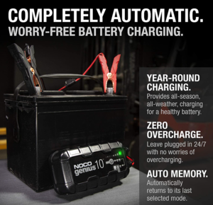 Noco 10-Amp Battery Charger, Battery Maintainer, and Battery Desulfator  • GENIUS10