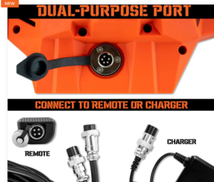 Mile Marker Rhino Pull 1000 LB Portable Electric Winch, 24V  • 71-1000