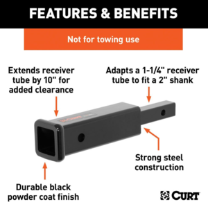 Curt Receiver Tube Adapter, 1-1/4