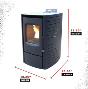 Cleveland Iron Works Mini Pellet Stove, 25,000 BTU, 800 Sq Ft Heating Area  • F500215