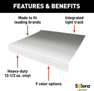 Lippert Solera Universal Vinyl Replacement Fabric for 10' RV Awning - Black Fade • V000334336