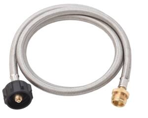 Flame King 5' QCC to CGA600 Male Connection-Steel Braided Hose  &bull; SS-QCC-1LB