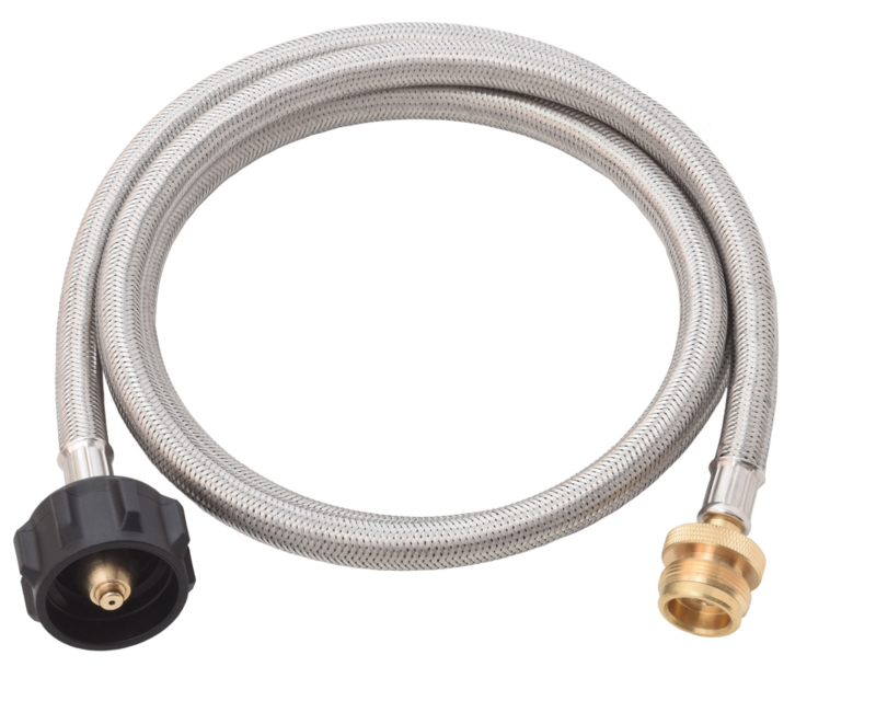 Flame King 5' QCC to CGA600 Male Connection-Steel Braided Hose  • SS-QCC-1LB