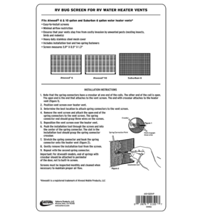 Valterra RV Water Heater Bug Screen, 8.5