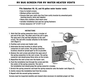 Valterra RV Water Heater Bug Screen, 9.75