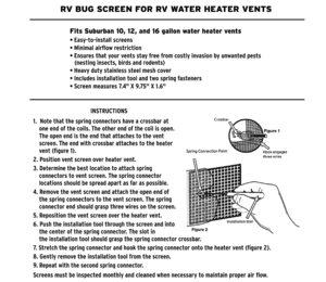 Valterra RV Water Heater Bug Screen, 9.75