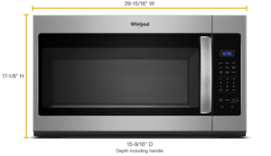 Whirlpool 1.7 Cu Ft Microwave Hood Combination with Electronic Touch Controls  • WMH31017HS