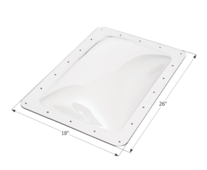 Icon Solar Gray Rectangular Outer Skylight, 18