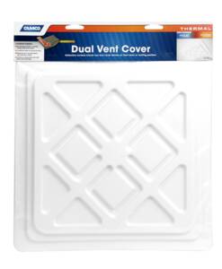 Camco Insulated Dual Vent Cover (Inside) for 14”x14” RV Roof Vent - White • 45651