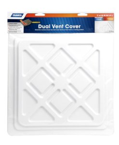 Camco Insulated Dual Vent Cover (Inside) for 14”x14” RV Roof Vent - White  • 45651