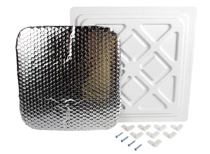 Camco Insulated Dual Vent Cover (Inside) for 14”x14” RV Roof Vent - White • 45651