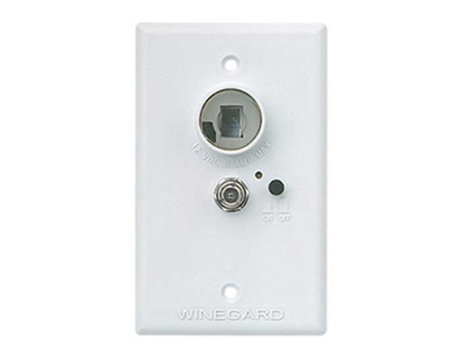 Winegard Antenna Wall Plate Power Supply w/ 12V Receptacle, White  • RV-7042