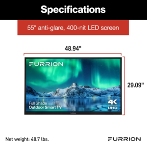 Furrion Aurora Full-Shade 4K LED Outdoor Smart TV - 55