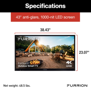 Furrion Aurora Full-Sun 4K LED Outdoor Smart TV - 43