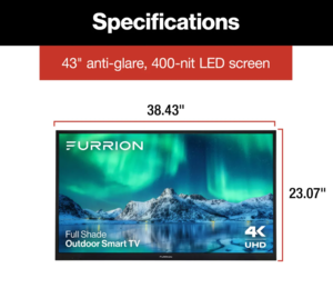 Furrion Aurora Full-Shade 4K LED Outdoor Smart TV - 43