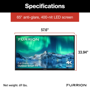 Furrion Aurora Full-Shade 4K LED Outdoor Smart TV - 65