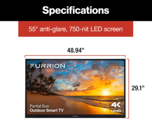 Furrion Aurora Partial-Sun 4K LED Outdoor Smart TV - 55