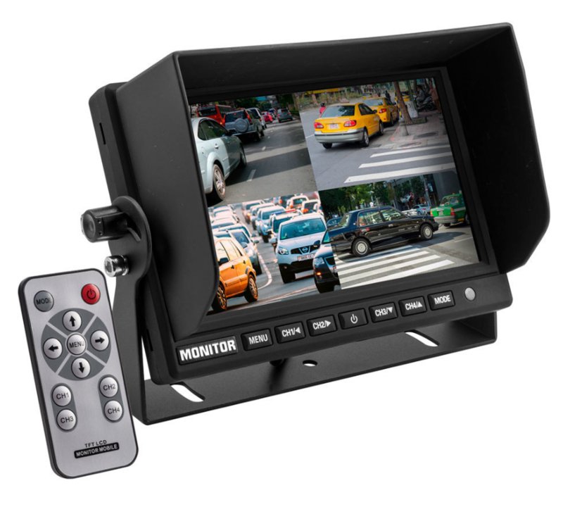 iBeam 7 Inch Monitor with Quad Camera Input  • TE-7VS-4