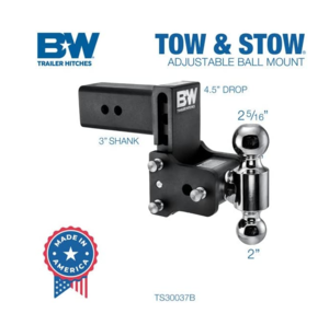 B&W Tow & Stow Adjustable Dual-Ball Mount - 3