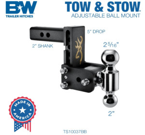 B&W  Tow & Stow Adjustable Dual-Ball Mount - Browning - 2