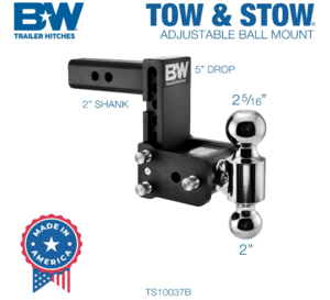 B&W Tow & Stow Adjustable Dual-Ball Mount - 2