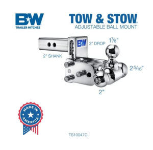 B&W  Tow & Stow Adjustable Tri-Ball Mount - Chrome - 2