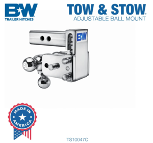 B&W  Tow & Stow Adjustable Tri-Ball Mount - Chrome - 2