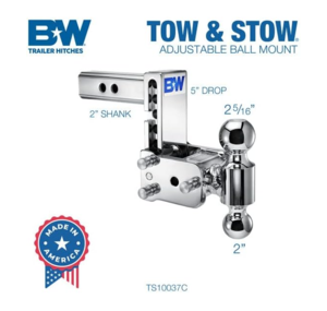 B&W  Tow & Stow Adjustable Dual-Ball Mount - Chrome - 2