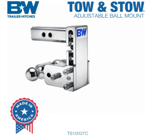 B&W  Tow & Stow Adjustable Dual-Ball Mount - Chrome - 2