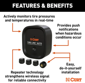 Curt Tire Linc Auto Advanced TPMS Tire Pressure Monitoring System  • 57009