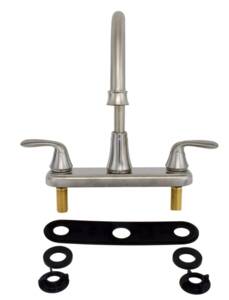 Valterra Premium RV 2-Handle Hi Arc Kitchen Faucet, Brushed Nickel • PF231402