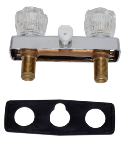 Valterra Shower Valve W/ Vac Brkr, 4in, 2 Knob, Brass, Chrome  • PF213324