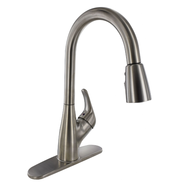 Valterra Brushed Nickel Pull-Down Hybrid Kitchen Faucet with Knob Handle  • PF231461