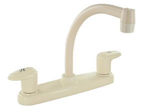 Valterra Catalina 2-Handle Hi Arc RV Faucet, Tubular Metal Spout, Biscuit  • PF221101