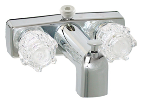 Valterra Phoenix RV Tub and Shower Diverter Faucet w/ D-Spud - Dual Knob Handle - Chrome  • PF213363