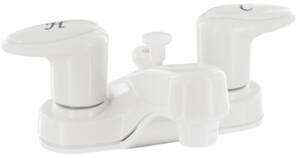 Valterra Catalina RV Bathroom Faucet w/ D-Spud - Dual Lever Handle - White • PF222241