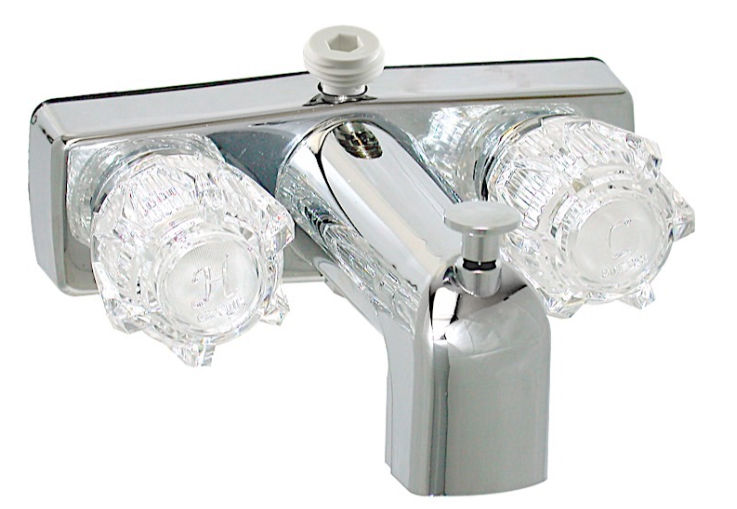 Valterra Phoenix RV Tub and Shower Diverter Faucet w/ D-Spud - Dual Knob Handle - Chrome  • PF213363