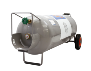 Flame King 100 LB Horizontal & Vertical Propane Cylinder w/ POL and Wheels  • YSN100HOGA