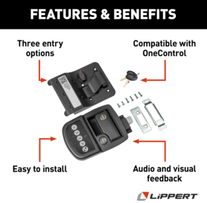 Lippert Keyless RV Door Lock with Bluetooth - Left  • 2022114114