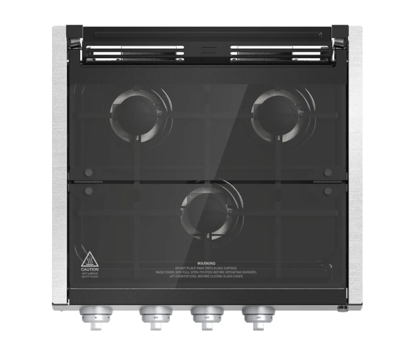 Furrion 3 Burner Gas RV Cooktop with Glass Cover 20 Black Rocker Switch 2021123926 Uncharted USA RV Marine Parts