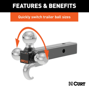 Curt Multi-Ball Mount w/ Hook, 2