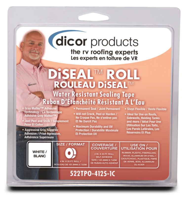 Dicor DiSeal Roll Water Resistant Sealing Tape, 12.5' x 4